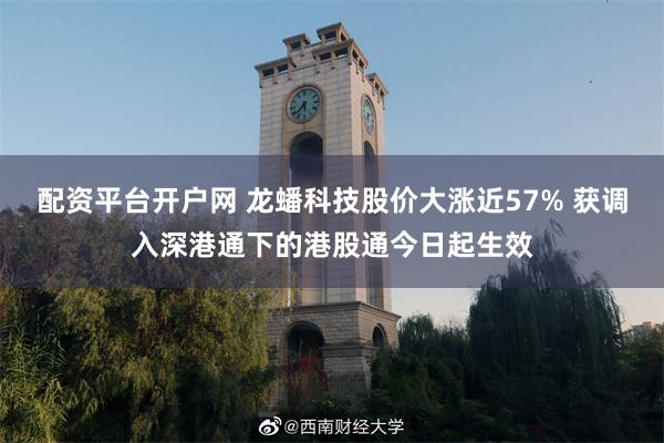 配资平台开户网 龙蟠科技股价大涨近57% 获调入深港通下的港股通今日起生效