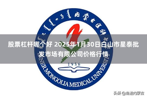 股票杠杆哪个好 2025年1月30日白山市星泰批发市场有限公司价格行情